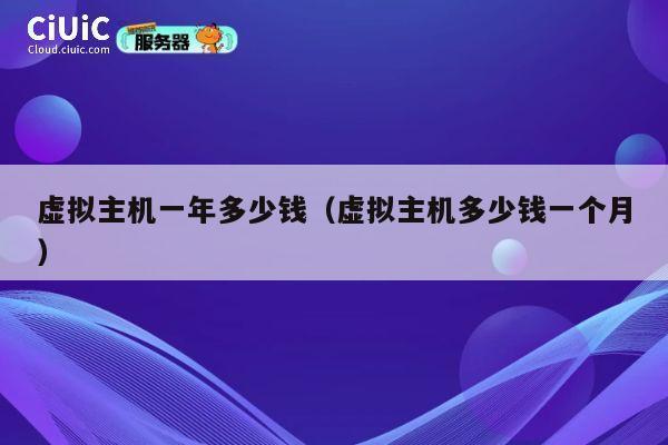 虚拟主机一年多少钱（虚拟主机多少钱一个月）