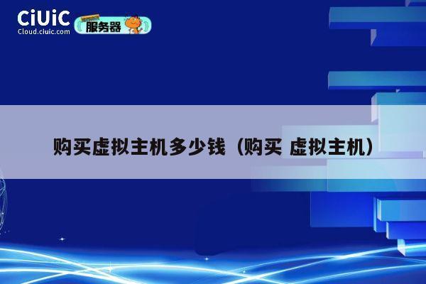 购买虚拟主机多少钱（购买 虚拟主机）
