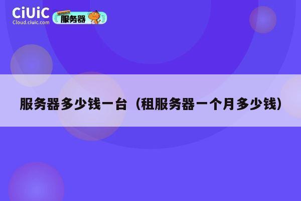 服务器多少钱一台（租服务器一个月多少钱）